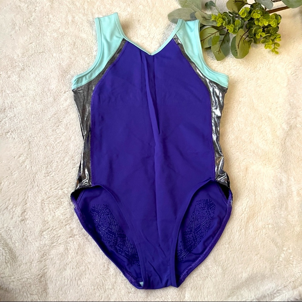 Ivivva Lululemon Purple and Light Green Gymnastics Leotard for girls Size 14